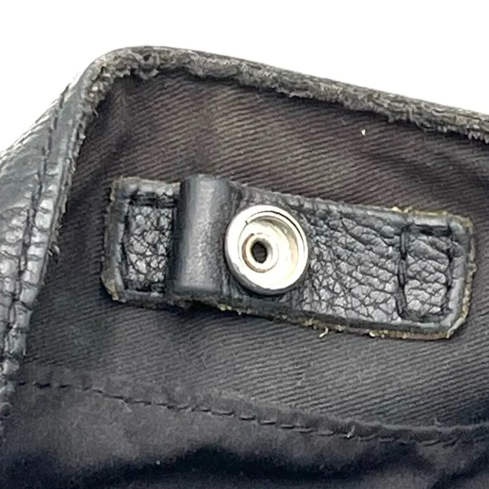 LUCKY BRAND black leather shoulder bag hobo snap closure interior pocket